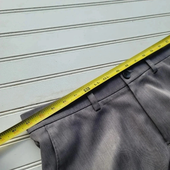 HAGGAR Mens Gray Flat Front Straight Fit Stretch Pants 34X29 - Picture 2 of 13
